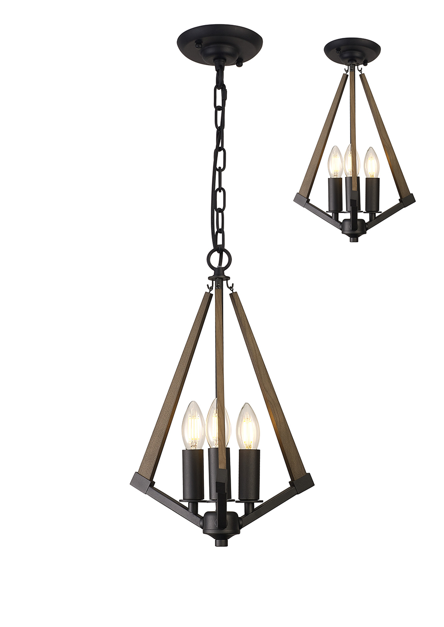 IL32681  Hilton Pendant 3 Light Satin Black